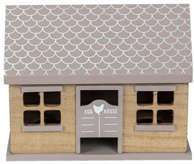 Clayre & Eef Eierkastje Huis 23x13x18 cm Bruin Hout Egg house