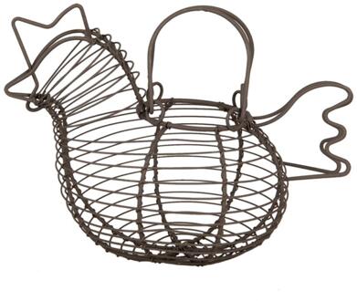 Clayre & Eef Eiermand kip 23x14x17cm grijs