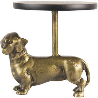 Clayre & Eef Etagère Hond 6al0049 21*15*25 Cm Goudkleurig Aluminum