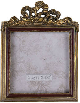 Clayre & Eef Fotolijst 2f0685 9*1*11 Cm / 7*7 Cm - Goudkleurig