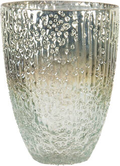 Clayre & Eef Glazen Theelichthouder 6gl3160 Ø 11*15 Cm Bruin Glas Rond