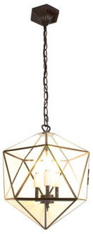 Clayre & Eef Hanglamp 30x30x160 cm Transparant Metaal Glas Hanglamp