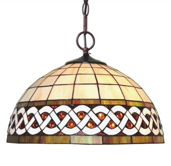 Clayre & Eef Hanglamp Tiffany Ø 46x138 cm Wit Metaal Glas Hanglamp