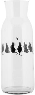 Clayre & Eef Karaf katten 1L Ø9x25cm transparant