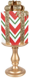 Clayre & Eef Kerstdecoratie Beeld Cadeau 46 cm Goudkleurig Polyresin