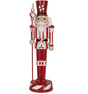 Clayre & Eef Kerstdecoratie Beeld Notenkraker 61 cm Rood Polyresin