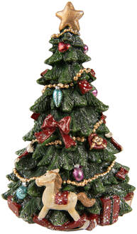 Clayre & Eef Muziekdoos Kerstboom 19 cm Groen Kunststof Kerstdecoratie