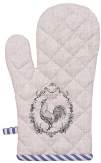 Clayre & Eef Ovenwant 18x30 cm Beige Katoen Haan Ovenhandschoen Beige Ovenhandschoen