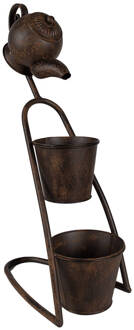 Clayre & Eef Planthouder Theepot 32x20x62 cm Bruin Ijzer Bloempot