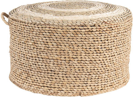 Clayre & Eef Poef Ø 40x23 cm Bruin Stro Rond Hocker