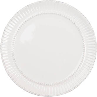 Clayre & Eef Servies Dinerbord Plfp Ø 27*2 Cm Creme Dolomiet Rond Crème