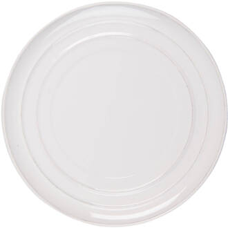 Clayre & Eef Servies Dinerbord Rifp Ø 26*2 Cm Beige Keramiek Rond Crème