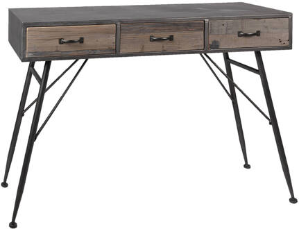 Clayre & Eef Sidetable 116x40x80 cm Grijs Ijzer Hout Rechthoek