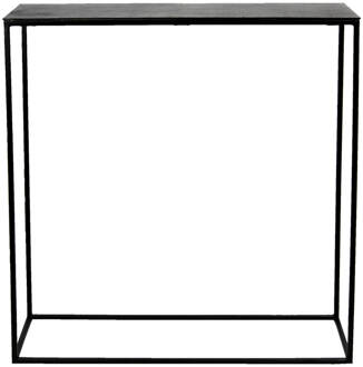 Clayre & Eef Sidetable 99x29x83 cm Grijs Aluminium Rechthoek Wandtafel