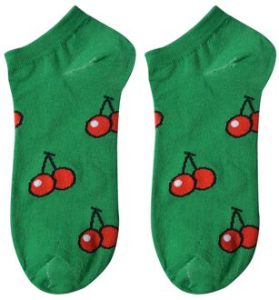 Clayre & Eef Sokken kersen maat 36-41 groen