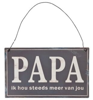 Clayre & Eef Tekstbord - 17*10 Cm - Zwart - Metaal - Clayre & Eef - 6y1331