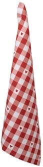 Clayre & Eef Theedoek hart 50x70cm rood