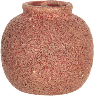 Clayre & Eef Vaas 6ce1211 Ø 8*8 Cm - Rood Keramiek Bloempot Binnen