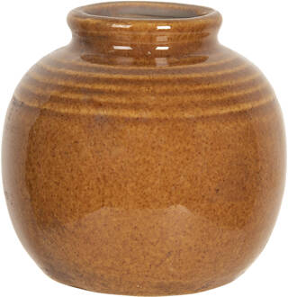 Clayre & Eef Vaas 6ce1212 Ø 8*8 Cm - Bruin Keramiek Bloempot Binnen