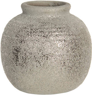 Clayre & Eef Vaas 6ce1219 Ø 8*8 Cm - Bruin Keramiek Bloempot Binnen