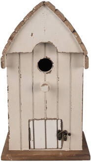 Clayre & Eef Vogelhuis 21x14x38 cm Beige Bruin Hout Vogelhuisje