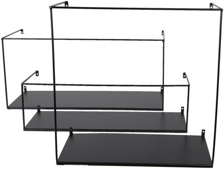 Clayre & Eef Wandrek Set van 3 Zwart Ijzer