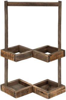 Clayre & Eef Wijnrek 27x14x42 cm Bruin Hout Flessenrek Flessenhouder