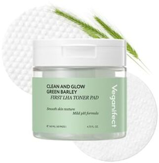 Clean And Glow Green Barley First LHA Toner Pad 60 pads
