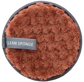 Cleaning Pads Tool Doekjes Make-Up Remover Pads Katoen Herbruikbare Microfiber Make Up Verwijderen Spons Katoen bruin