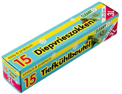 Cleany diepvrieszak 3 liter 15 stuks Overig - Nvt