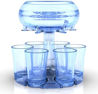 Clear 6 Borrelglas Dispenser Pmma Liquor Schenker Party Quick Shot Drink Dispenser Voor Een Leuke Bar Party of Drinken Games blauw reeks