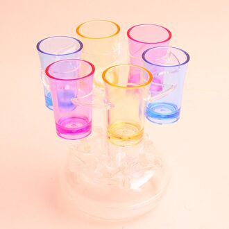 Clear 6 Borrelglas Dispenser Pmma Liquor Schenker Party Quick Shot Drink Dispenser Voor Een Leuke Bar Party of Drinken Games gemengd reeks