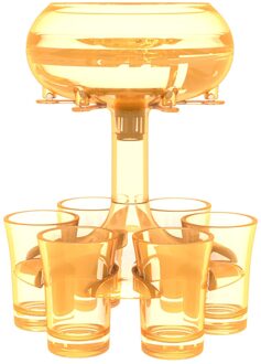 Clear 6 Borrelglas Dispenser Pmma Liquor Schenker Party Quick Shot Drink Dispenser Voor Een Leuke Bar Party of Drinken Games goud reeks