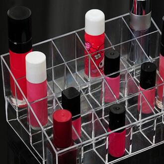 Clear Acryl 24 Grid Make Organizer Opbergdoos Lippenstift Nagellak Display Stand Houder Cosmetische Sieraden Organizer Case