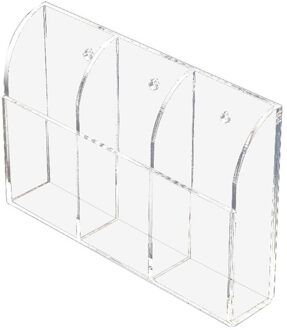 ! Clear Acryl Afstandsbediening Houder Wall Mount Media Organizer Opbergdoos (Drie Compartimenten)