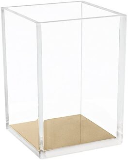 Clear Acryl Potlood Pen Houder Goud Desktop Briefpapier Organisator Bureau Accessoire