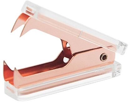 Clear Acryl Rose Gold Nietje Remover Kantoor School Bureau Accessoires Rose Goud Nietmachine Kantoorbenodigdheden