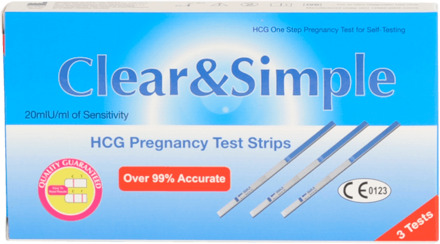 Clear and Simple Zwangerschapstest Tesstrips 3st