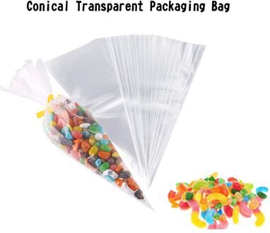 Clear Cone Plastic Kegel Tassen 50/100/200 Pcs Met Weinig Diverse Banden 200 stk