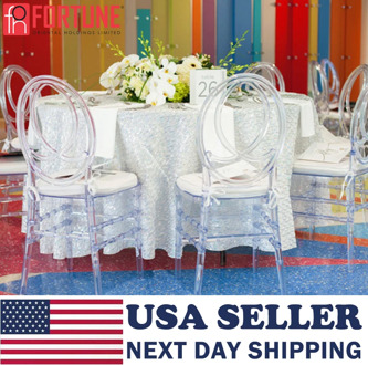 Clear Crystal Side Chairs Chair USA Shipping Crystal Wedding Part Rent Stacking Chiavari Transparent Dining Ghost Whole sale