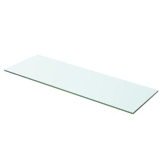 Clear glass shelf panel 60x15 cm