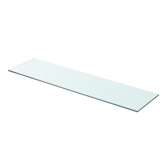 Clear glass shelf panel 80x20 cm