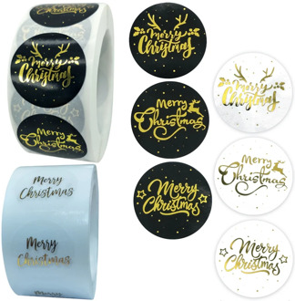 Clear Gold Foil Merry Christmas Stickers Seals Labels for Thank You Invitation Cards Gifts Bakery Envelopes Shopping Packaging