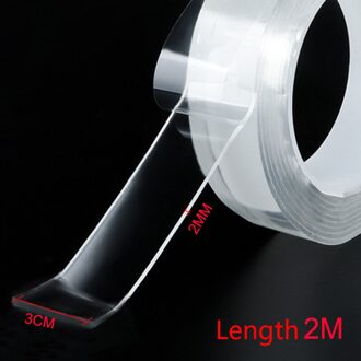 Clear Magic Wasbare Herbruikbare Dubbelzijdig Nano Plakband Traceless Sticker Verwijderbare Waterdichte Schijven Lijm 1M/2M/3M/5M 3cm Width X 2M