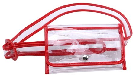 Clear Mode Strand Riem Fanny Packs Vrouwelijke Zomer Pvc Taille Zakken Vrouwen Dames Meisjes Transparant Jelly Borst Handtassen rood
