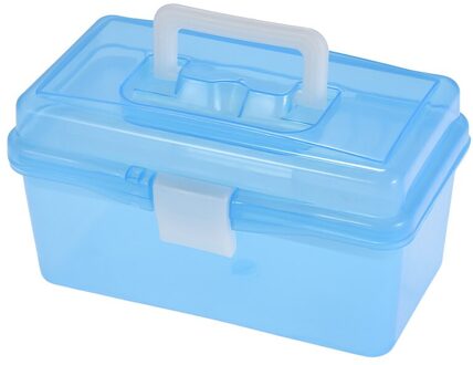 Clear Plastic Art Opbergdoos Aquarel Olieverf Supplies Multipurpose Case Draagbare Voor Kunstenaars Studenten blauw