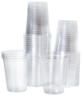 Clear plastic cups 220cc, 100 pcs