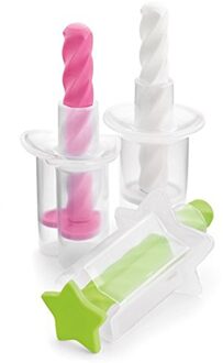Clear Plastic Mini Ijs Sandwich Maker Ster Hart Ronde vorm Rijst Cake Maker Set van 3 stuk 3 set/partij DEC250