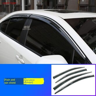 Clear Plastic Window Visor Vent Shades Zon Regen Deflector Guard Voor Toyota Corolla zwart 4stk