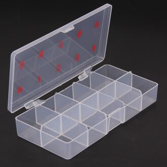 Clear Plastic10 Grids Lege Verdeeld Case Nail Tips Strass Kralen Gems Organizer Tool Professionele Valse Nail Tips Storage Box